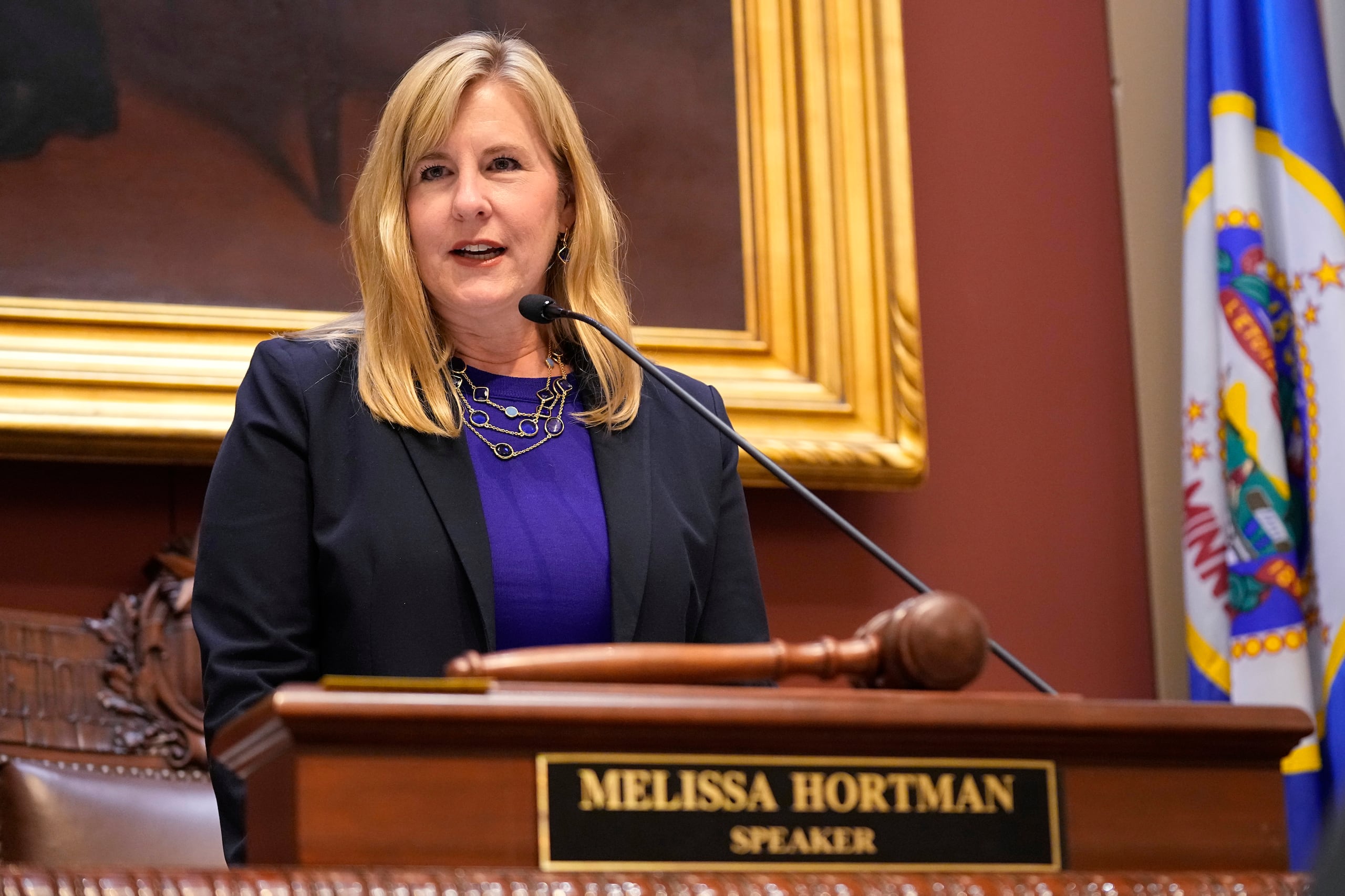 En esta foto de archivo, la entonces presidenta de la Cámara de Representantes, Melissa Hortman.